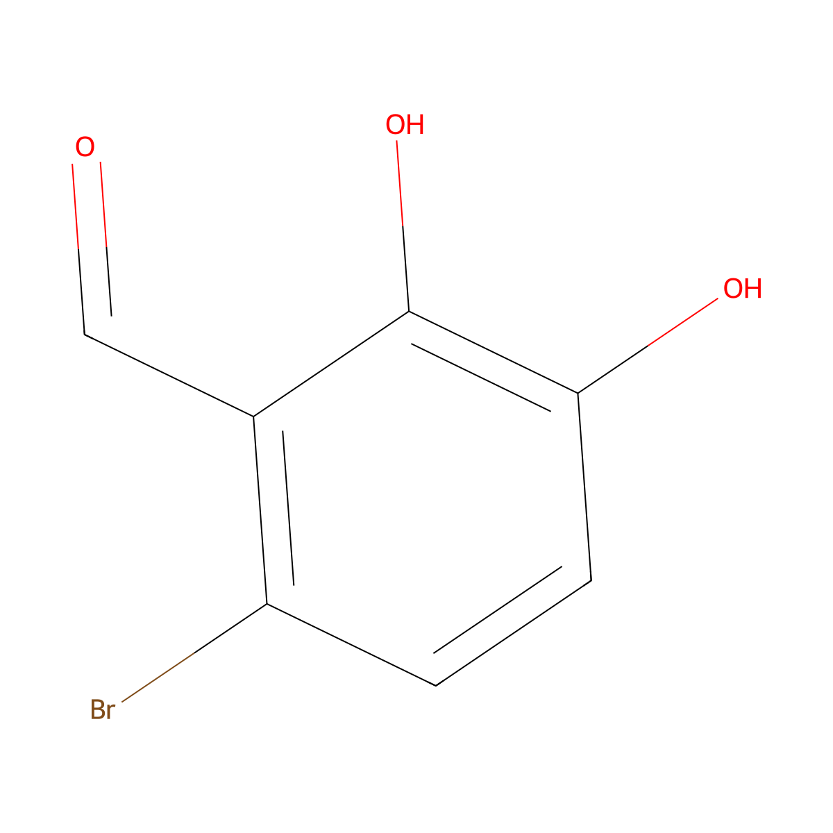 6-Bromo-2,3-dihydroxybenzaldehyde molecular structure, CAS 83983-71-5
