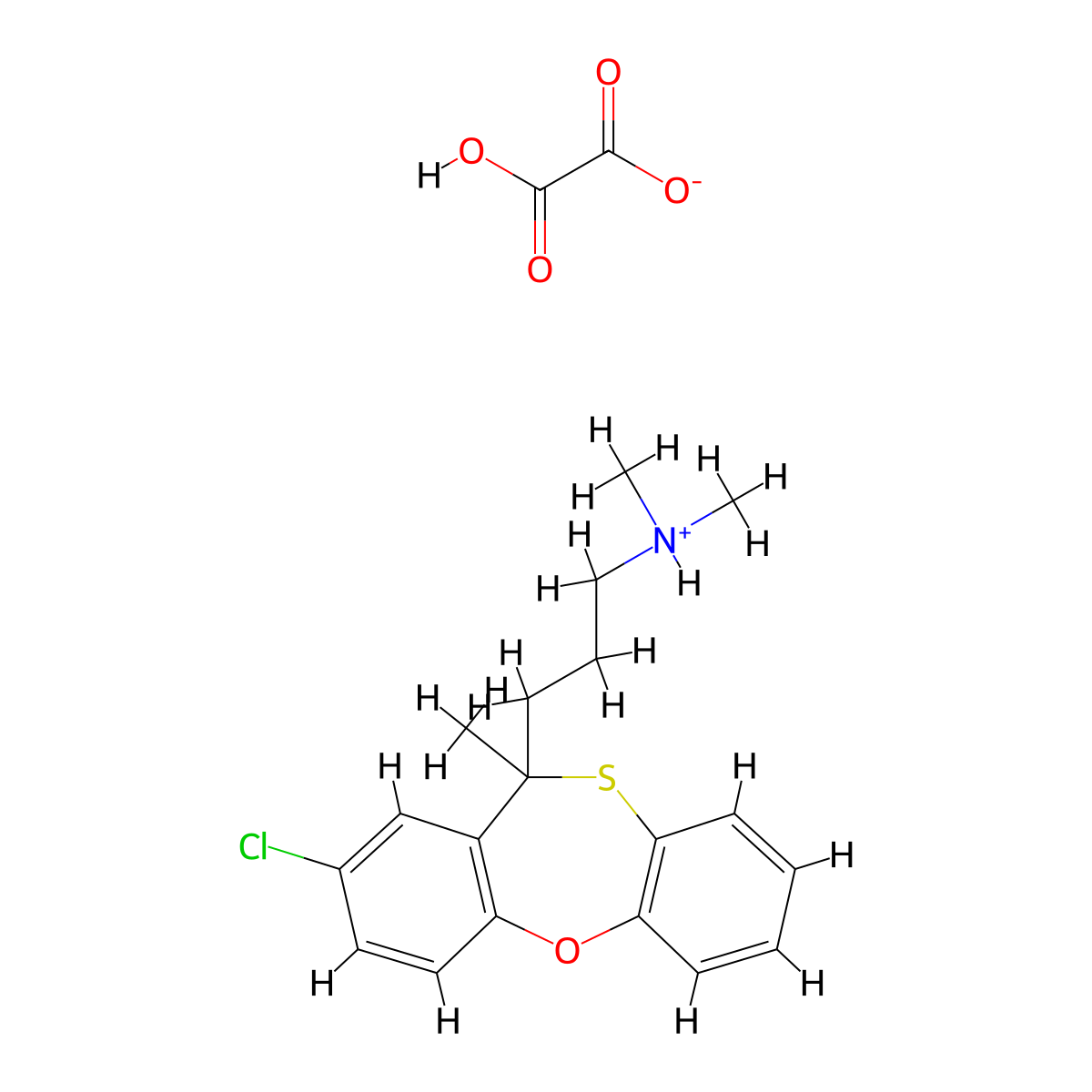 11H-Dibenz(b,e)(1,4)oxathiepin-11-propanamine, 2-chloro-N,N,11-trimethyl-, ethanedioate (1:1) molecular structure, CAS 83986-10-1