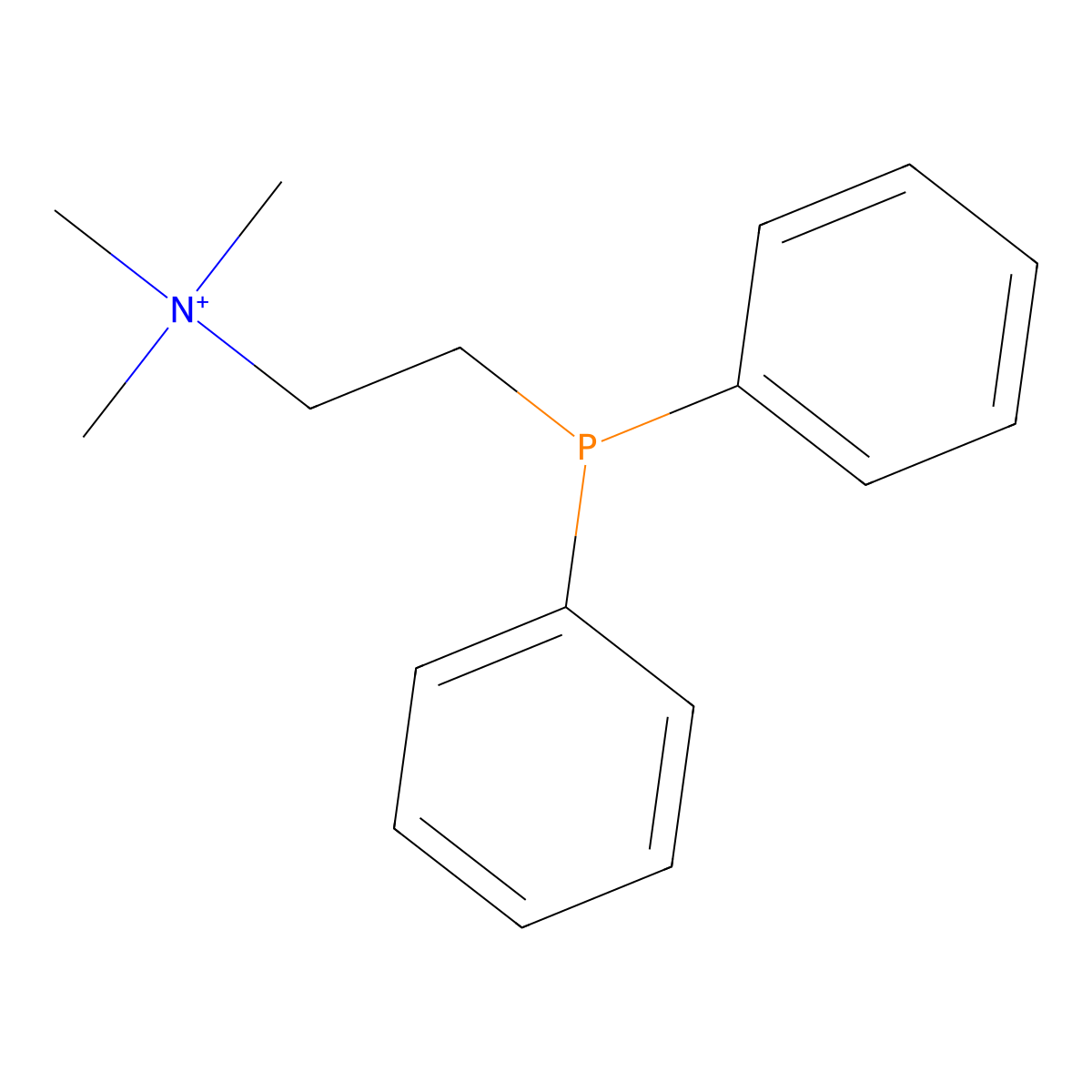 2-Diphenylphosphanylethyl(trimethyl)ammonium molecular structure, CAS 83988-23-2