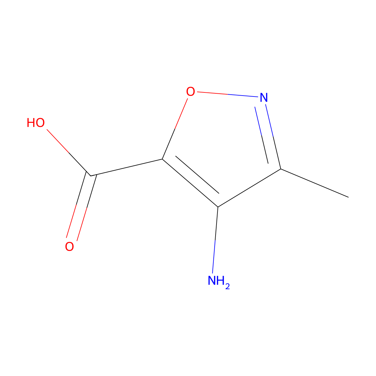 4-Amino-3-methyl-1,2-oxazole-5-carboxylic acid molecular structure, CAS 83988-31-2