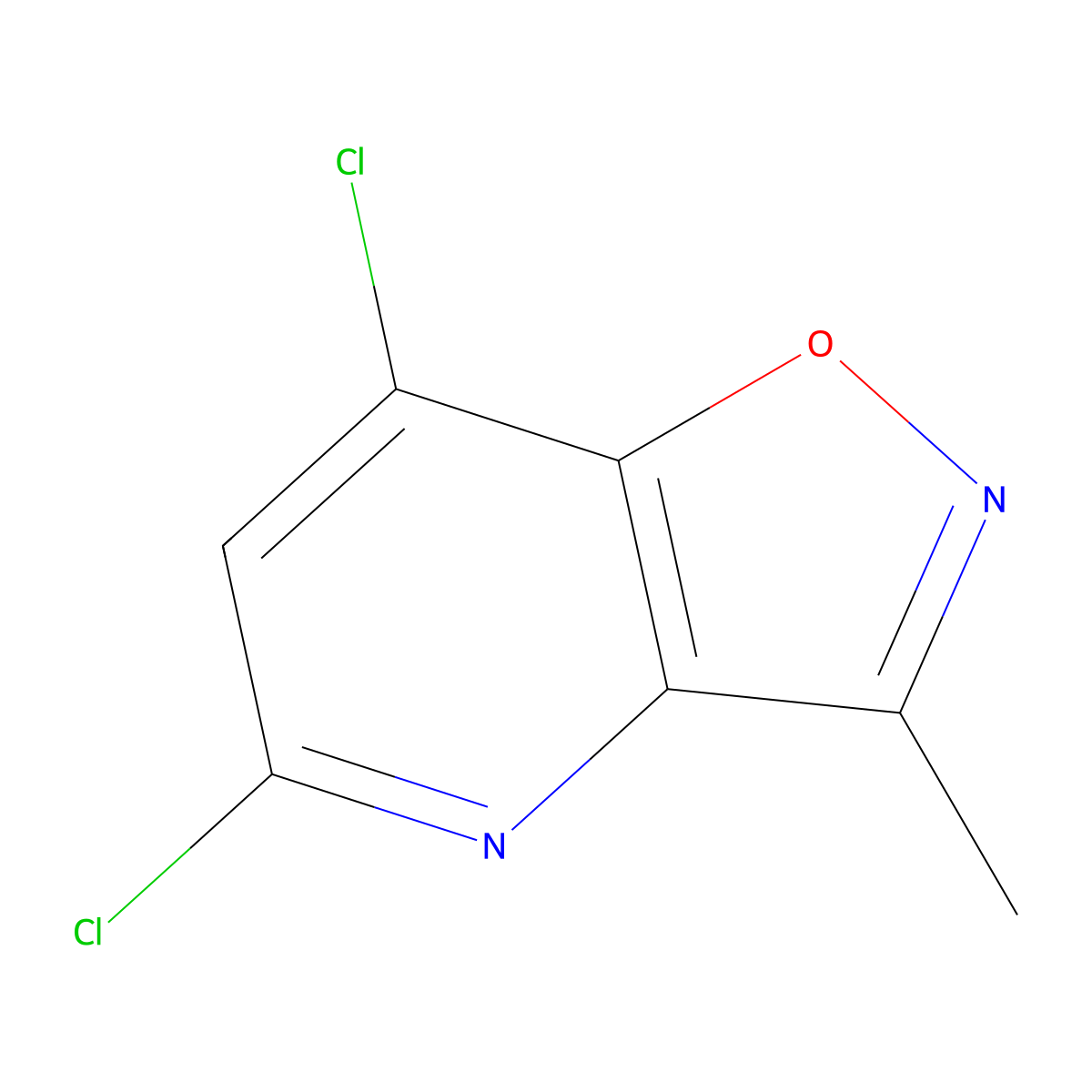 5,7-Dichloro-3-methylisoxazolo[4,5-b]pyridine molecular structure, CAS 83988-35-6