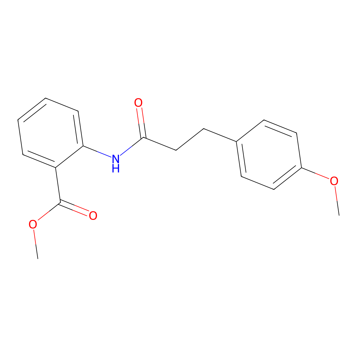 Methyl 2-[3-(4-methoxyphenyl)propanoylamino]benzoate molecular structure, CAS 83988-43-6