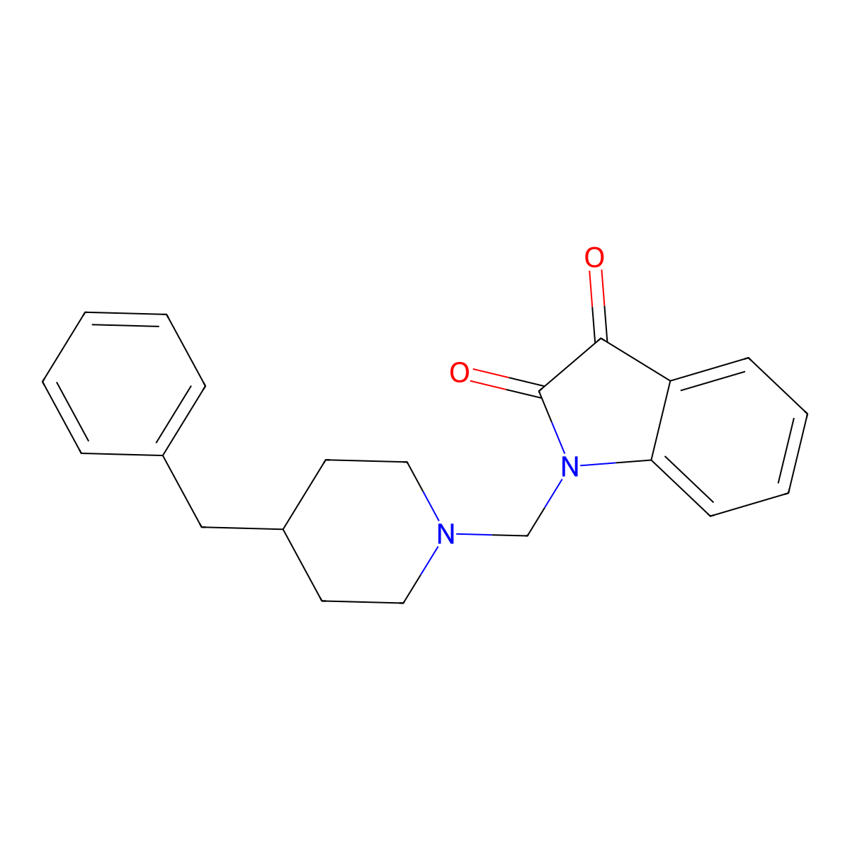 1-[(4-benzylpiperidin-1-yl)methyl]-2,3-dihydro-1H-indole-2,3-dione molecular structure, CAS 83991-58-6