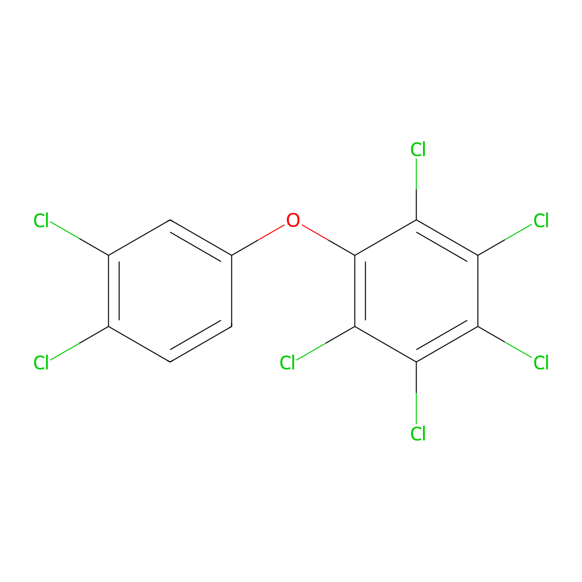 2,3,3',4,4',5,6-Heptachlorodiphenyl ether molecular structure, CAS 83992-70-5