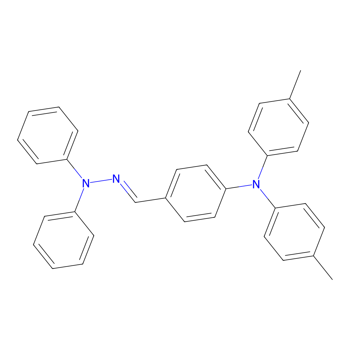 4-Bis(4-methylphenyl)aminobenzaldehyde-1,1-diphenyl-hydrazone molecular structure, CAS 83992-95-4