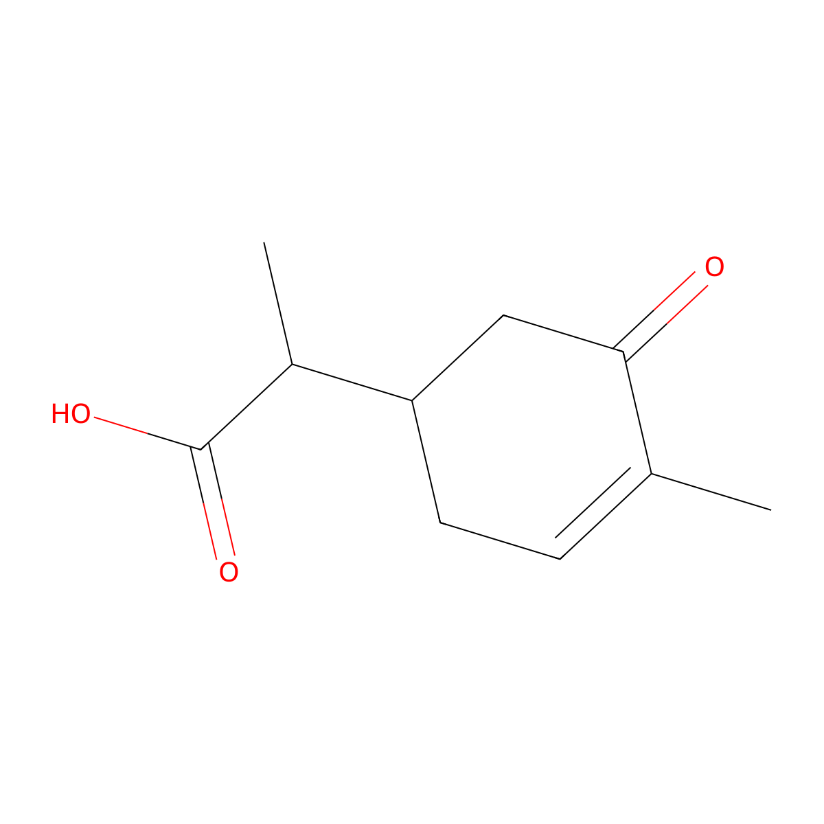 2-(4-Methyl-5-oxocyclohex-3-en-1-yl)propanoic acid molecular structure, CAS 83994-34-7