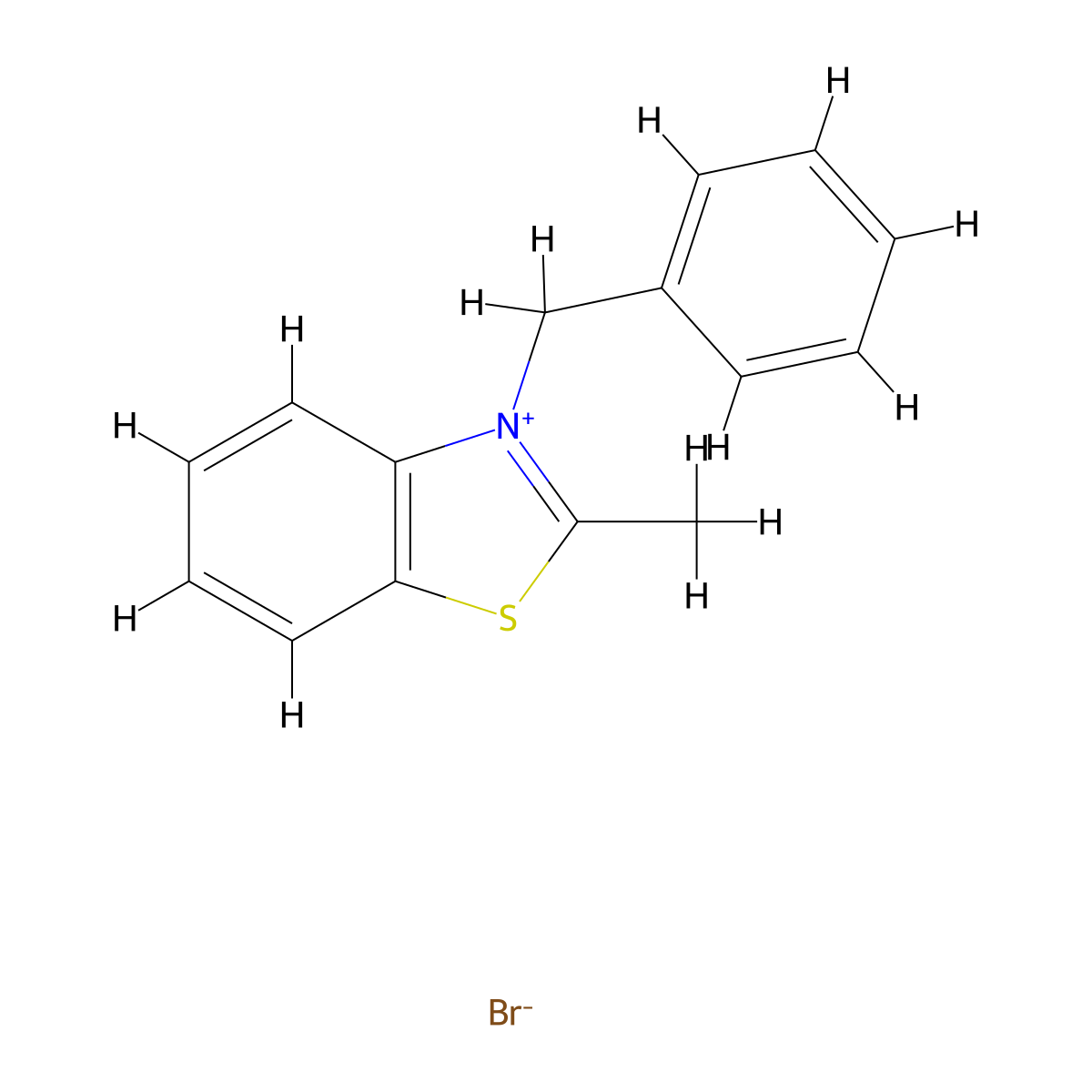 3-Benzyl-2-methyl-1,3-benzothiazol-3-ium bromide molecular structure, CAS 83996-28-5