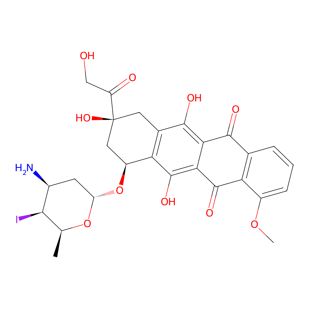 Iododoxorubicin molecular structure, CAS 83997-75-5