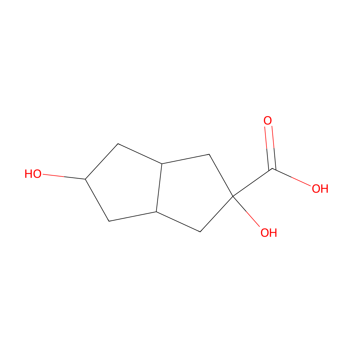 2,5-Dihydroxy-octahydropentalene-2-carboxylic acid molecular structure, CAS 83998-87-2