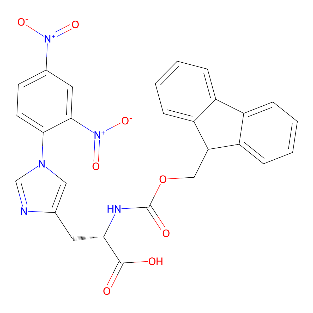 Fmoc-His(DNP)-OH molecular structure, CAS 83999-94-4