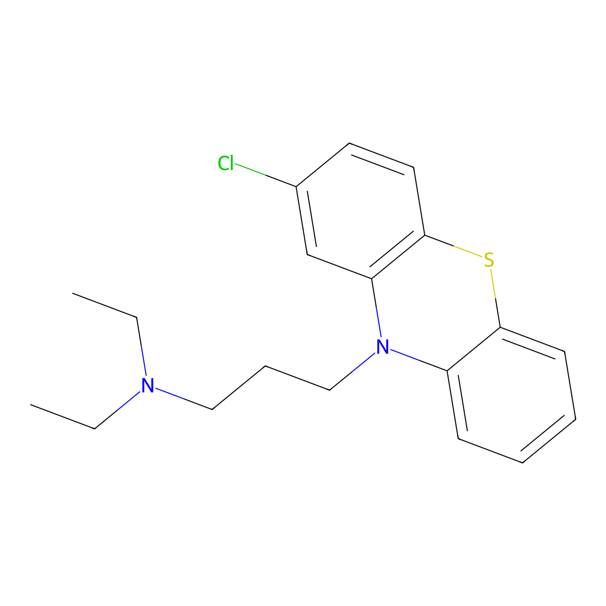 Chlorproethazine molecular structure, CAS 84-01-5