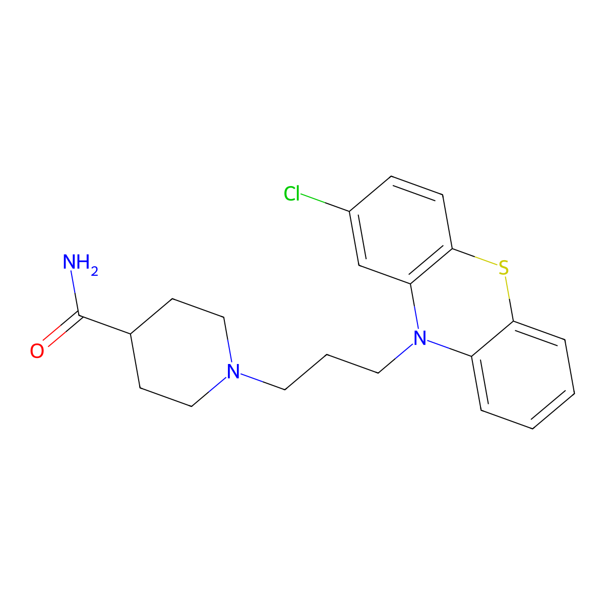 Pipamazine molecular structure, CAS 84-04-8