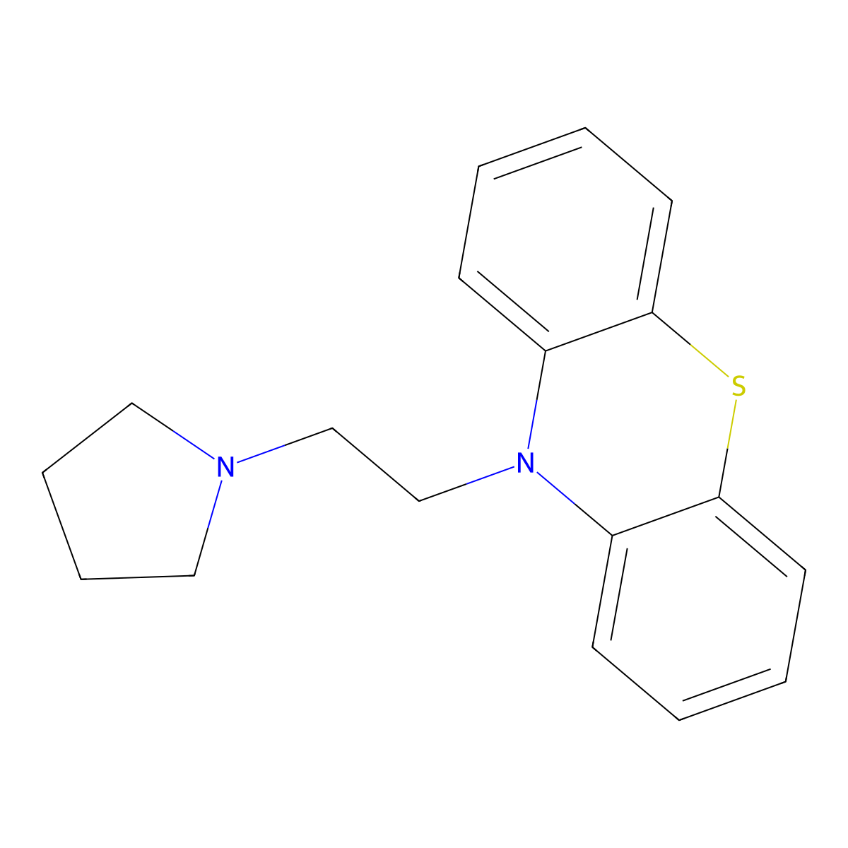 10-(2-(1-Pyrrolidinyl)ethyl)-10H-phenothiazine molecular structure, CAS 84-08-2