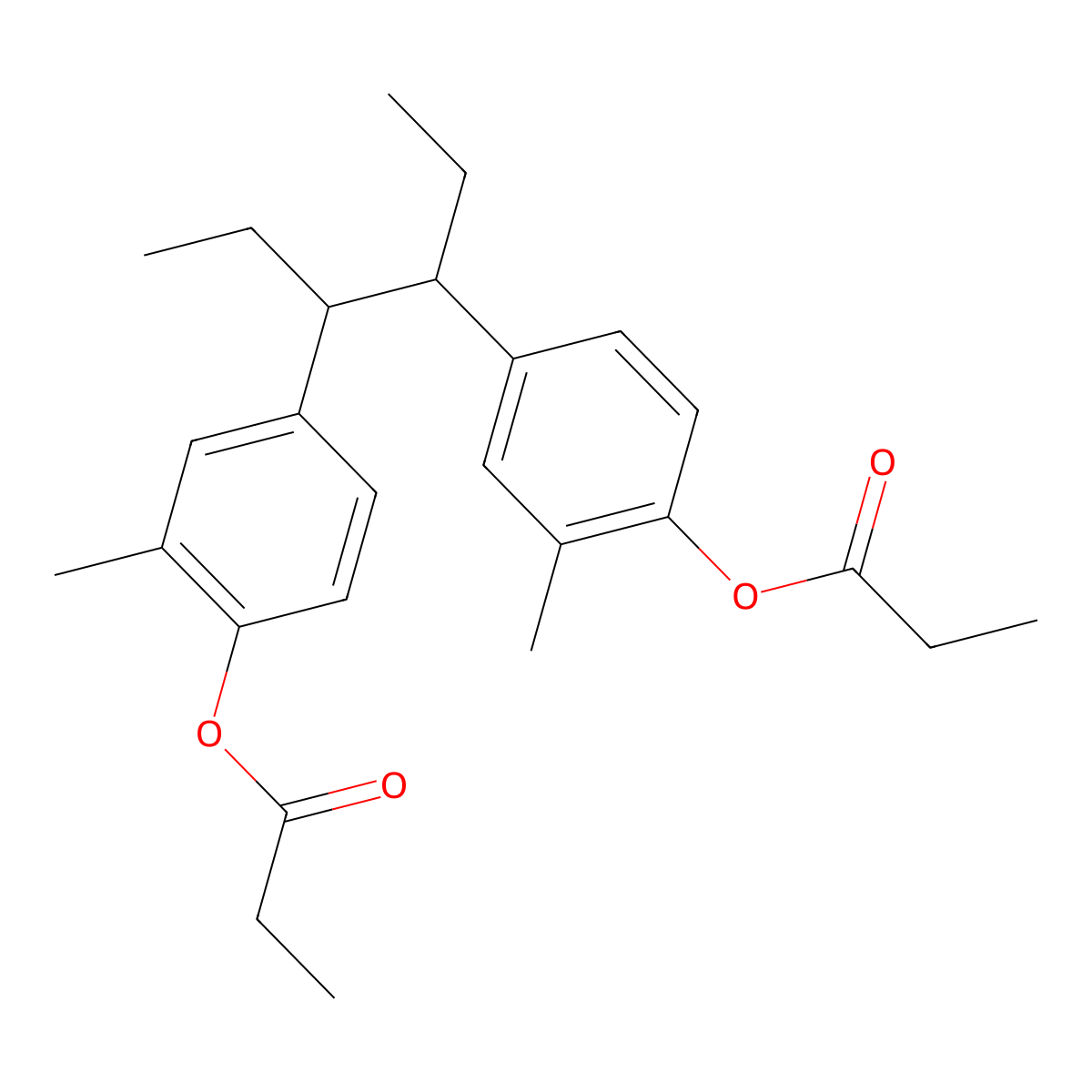 Methestrol dipropionate molecular structure, CAS 84-13-9