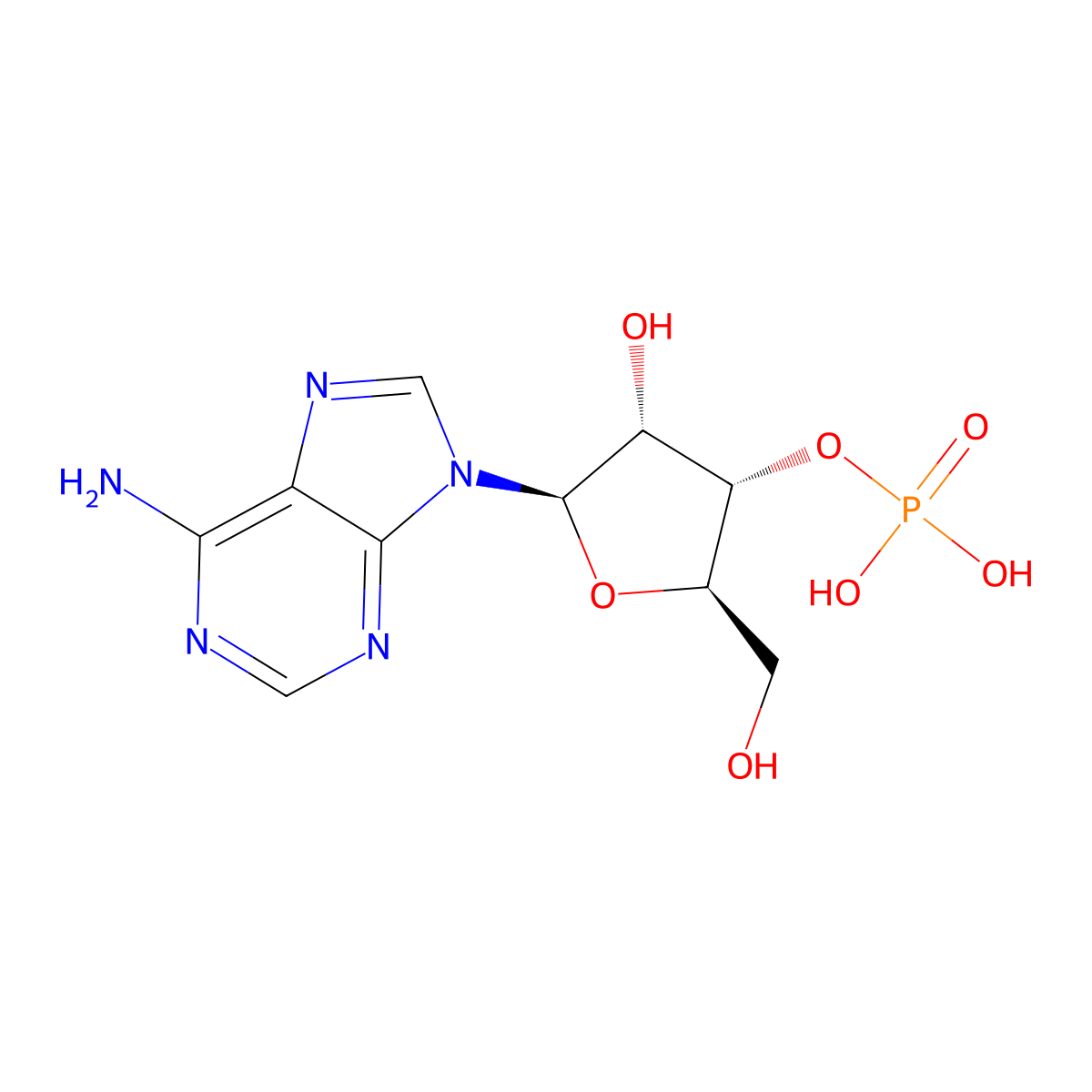 Adenosine 3'-Phosphate molecular structure, CAS 84-21-9