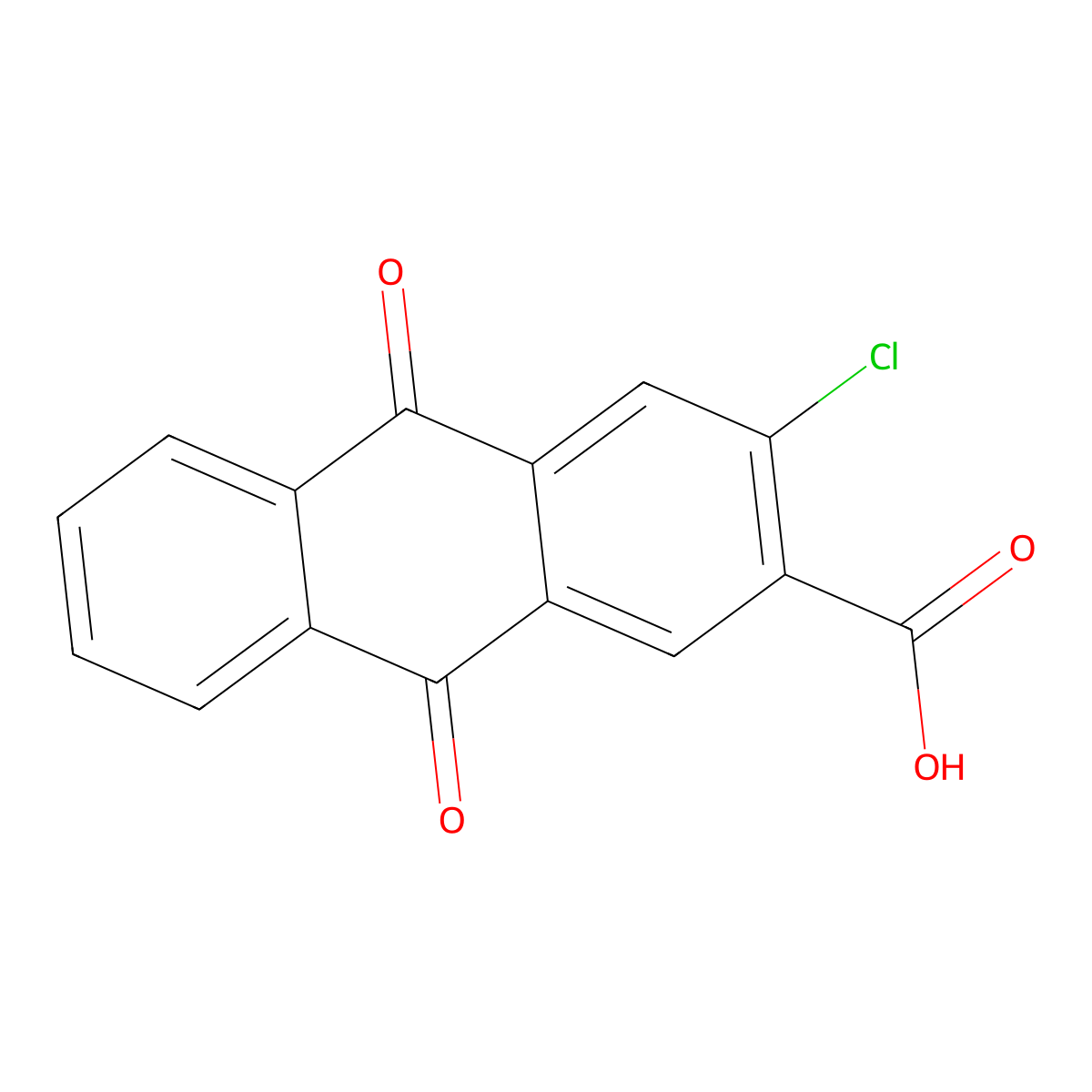 3-Chloro-9,10-dihydro-9,10-dioxoanthracene-2-carboxylic acid molecular structure, CAS 84-32-2