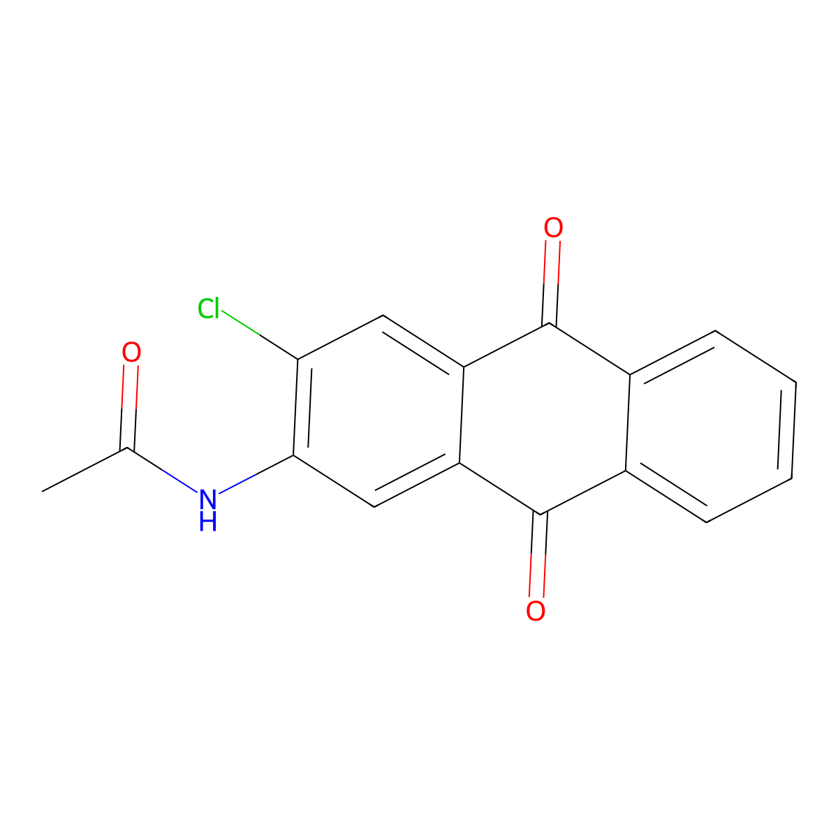 N-(3-Chloro-9,10-dihydro-9,10-dioxo-2-anthracenyl)acetamide molecular structure, CAS 84-42-4