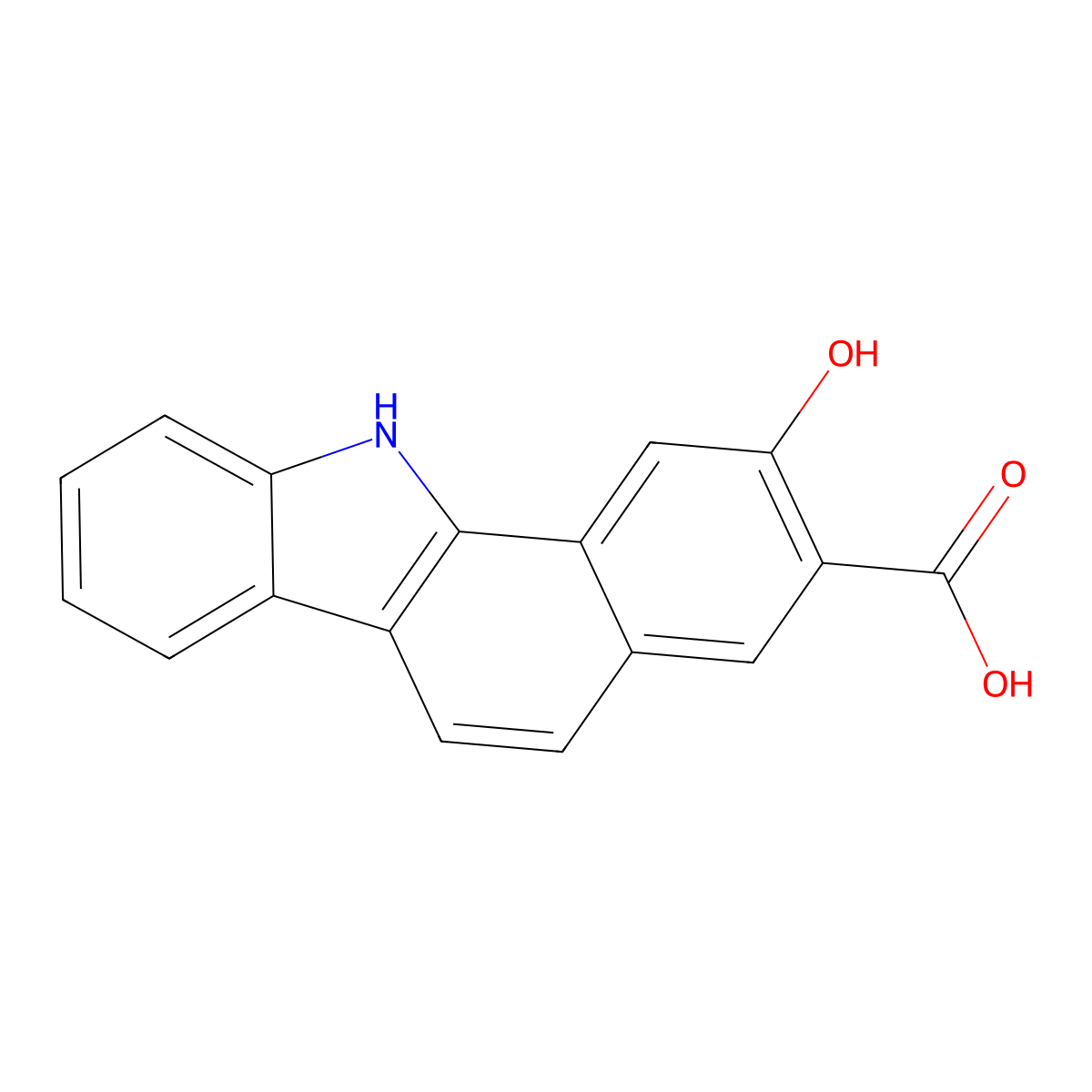 2-Hydroxy-11H-benzo[a]carbazole-3-carboxylic acid molecular structure, CAS 84-43-5