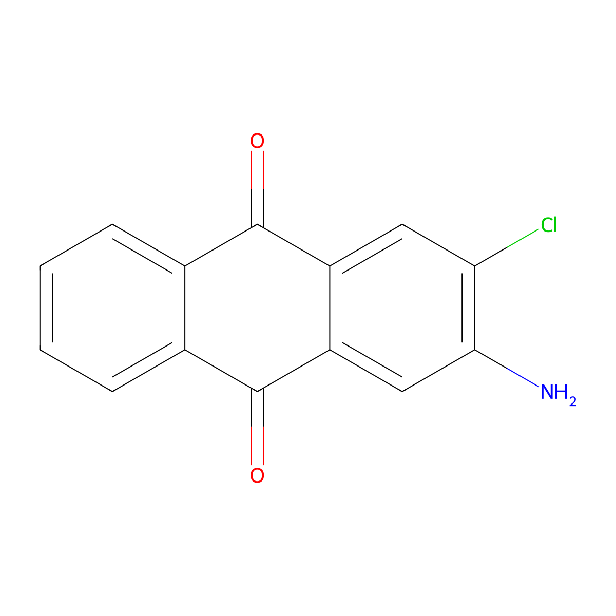 2-Amino-3-chloroanthraquinone molecular structure, CAS 84-46-8