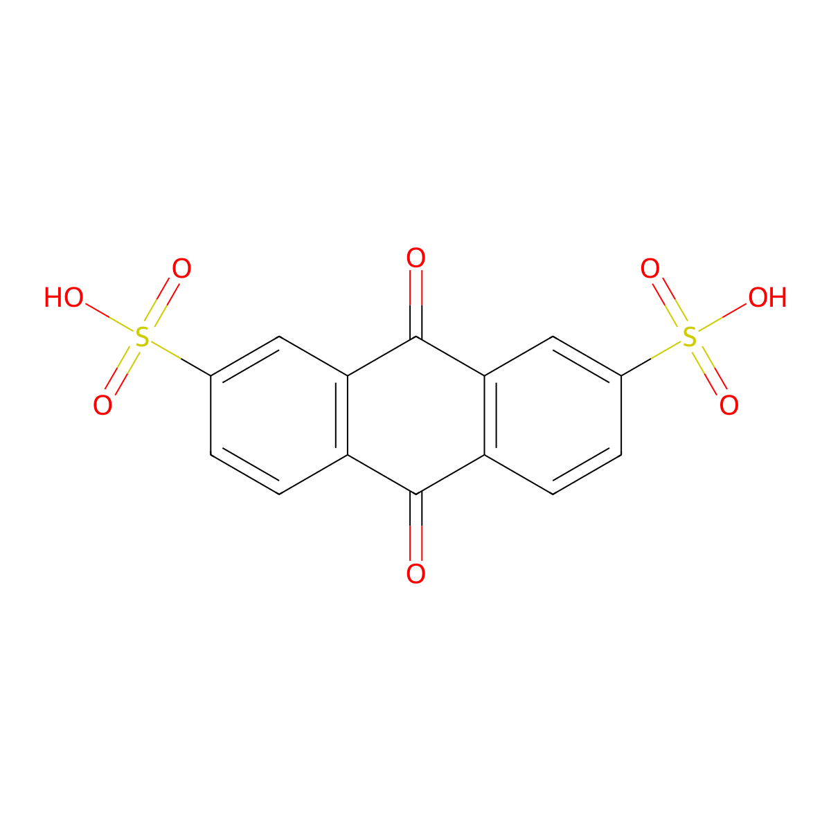 2,7-Anthracenedisulfonic acid, 9,10-dihydro-9,10-dioxo- molecular structure, CAS 84-49-1
