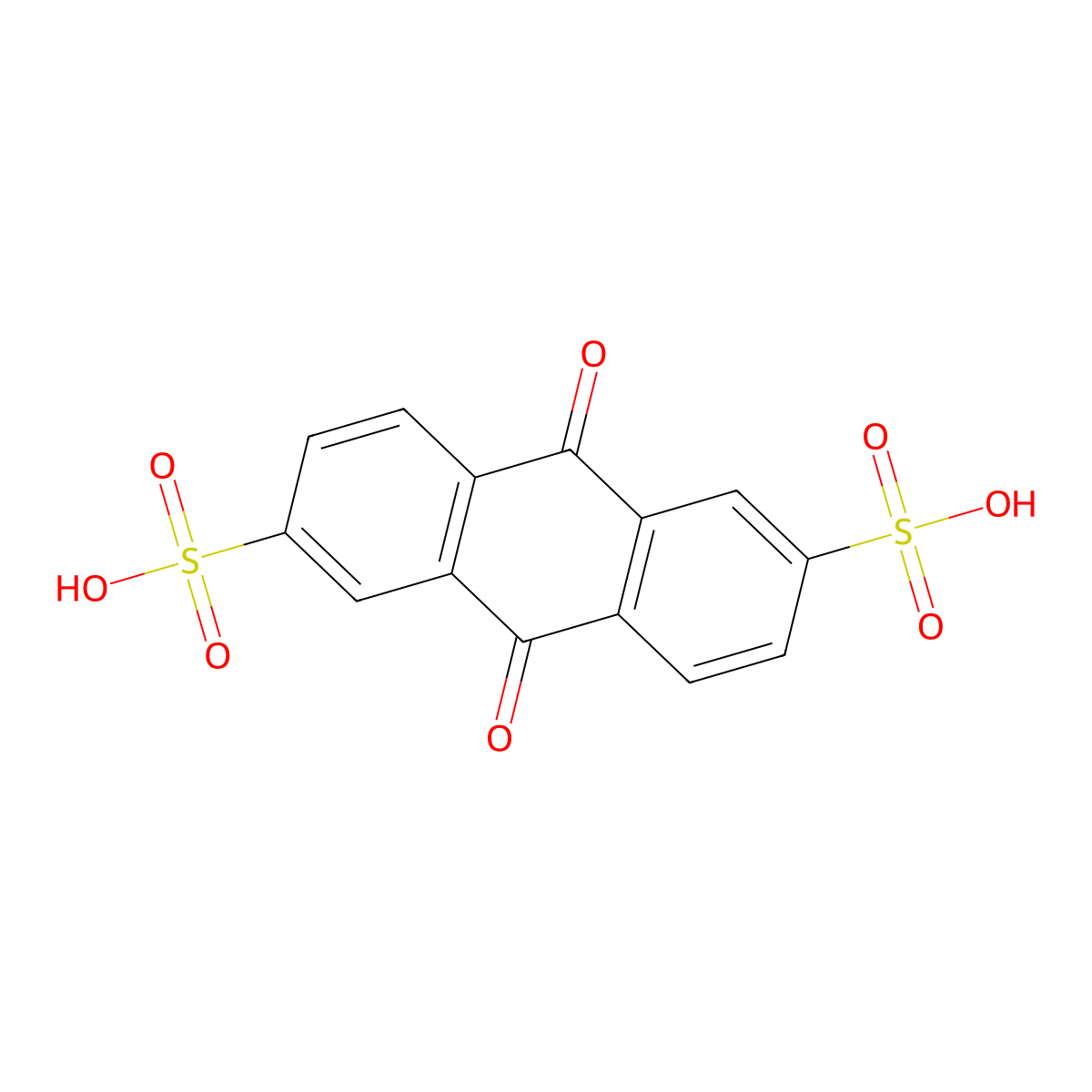 Anthraquinone-2,6-disulfonate molecular structure, CAS 84-50-4