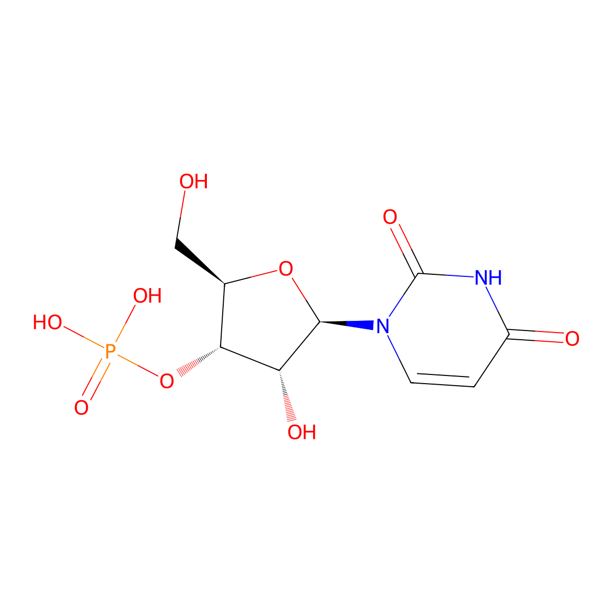 3'-Uridylic acid molecular structure, CAS 84-53-7