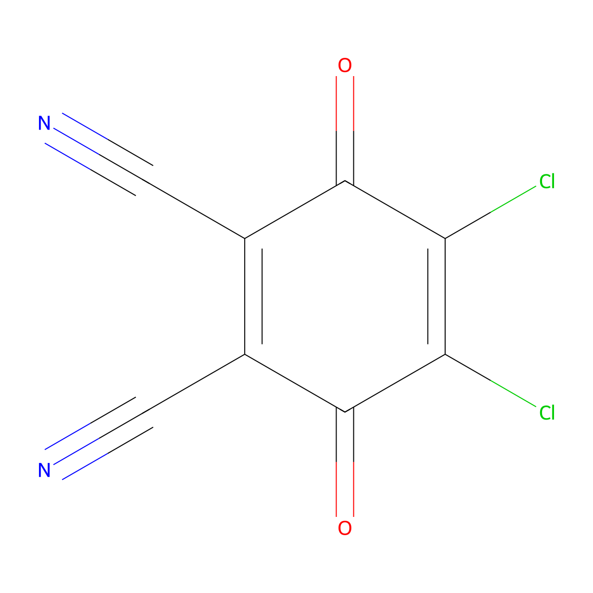 2,3-Dichloro-5,6-dicyano-1,4-benzoquinone molecular structure, CAS 84-58-2