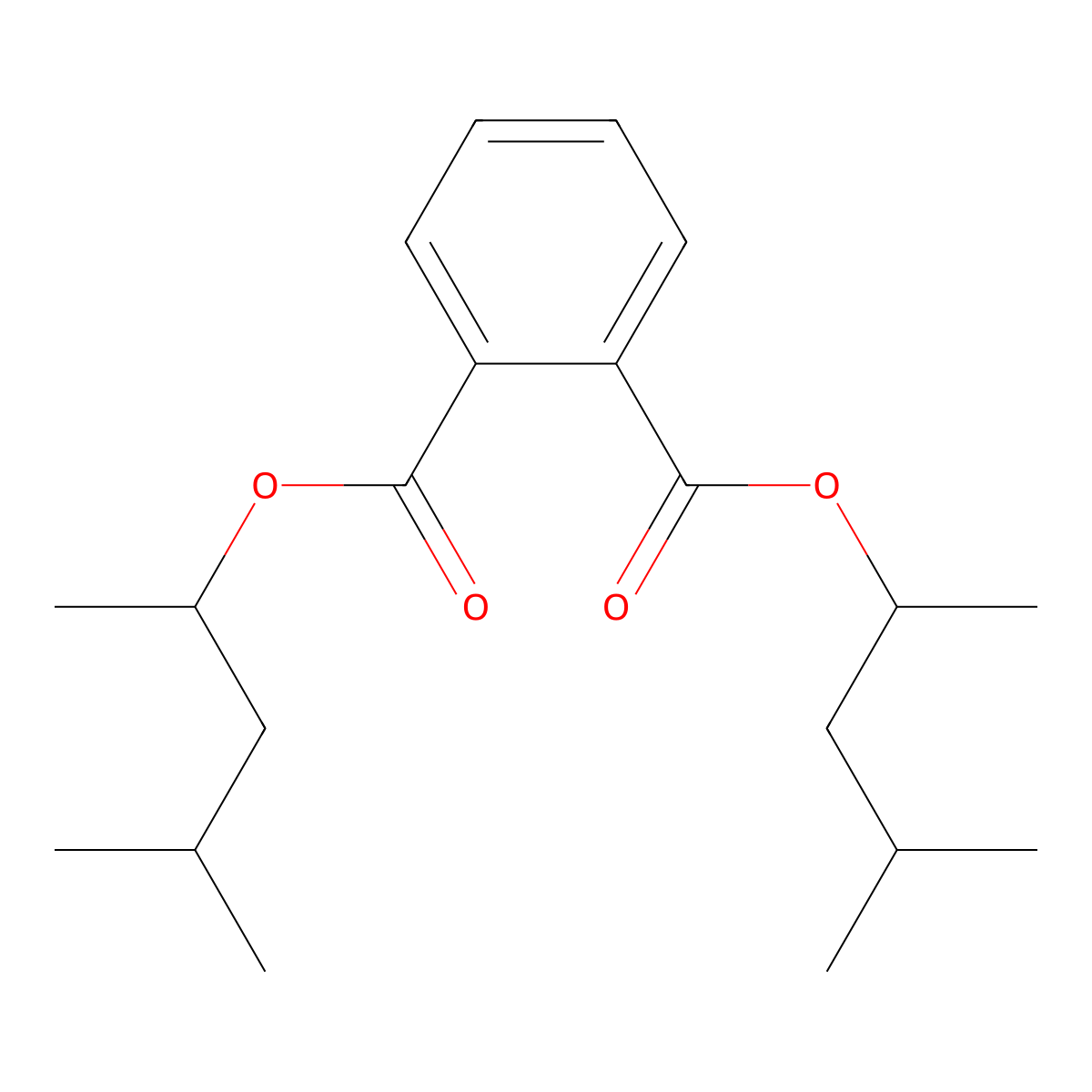 Bis(4-methyl-2-pentyl) phthalate molecular structure, CAS 84-63-9