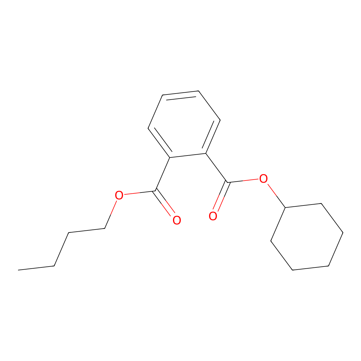 Butyl cyclohexyl phthalate molecular structure, CAS 84-64-0