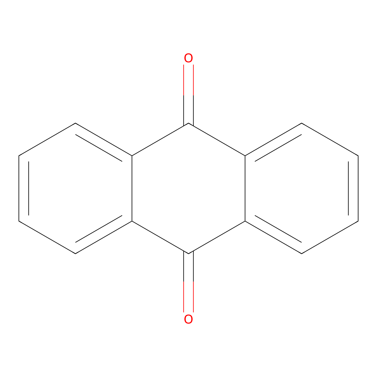 Anthraquinone molecular structure, CAS 84-65-1
