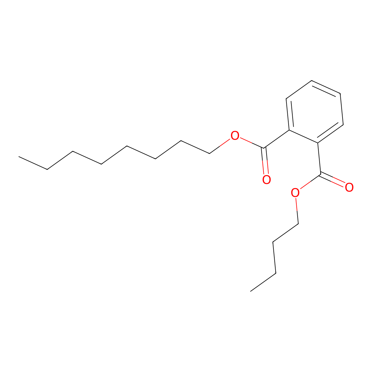 Butyl octyl phthalate molecular structure, CAS 84-78-6