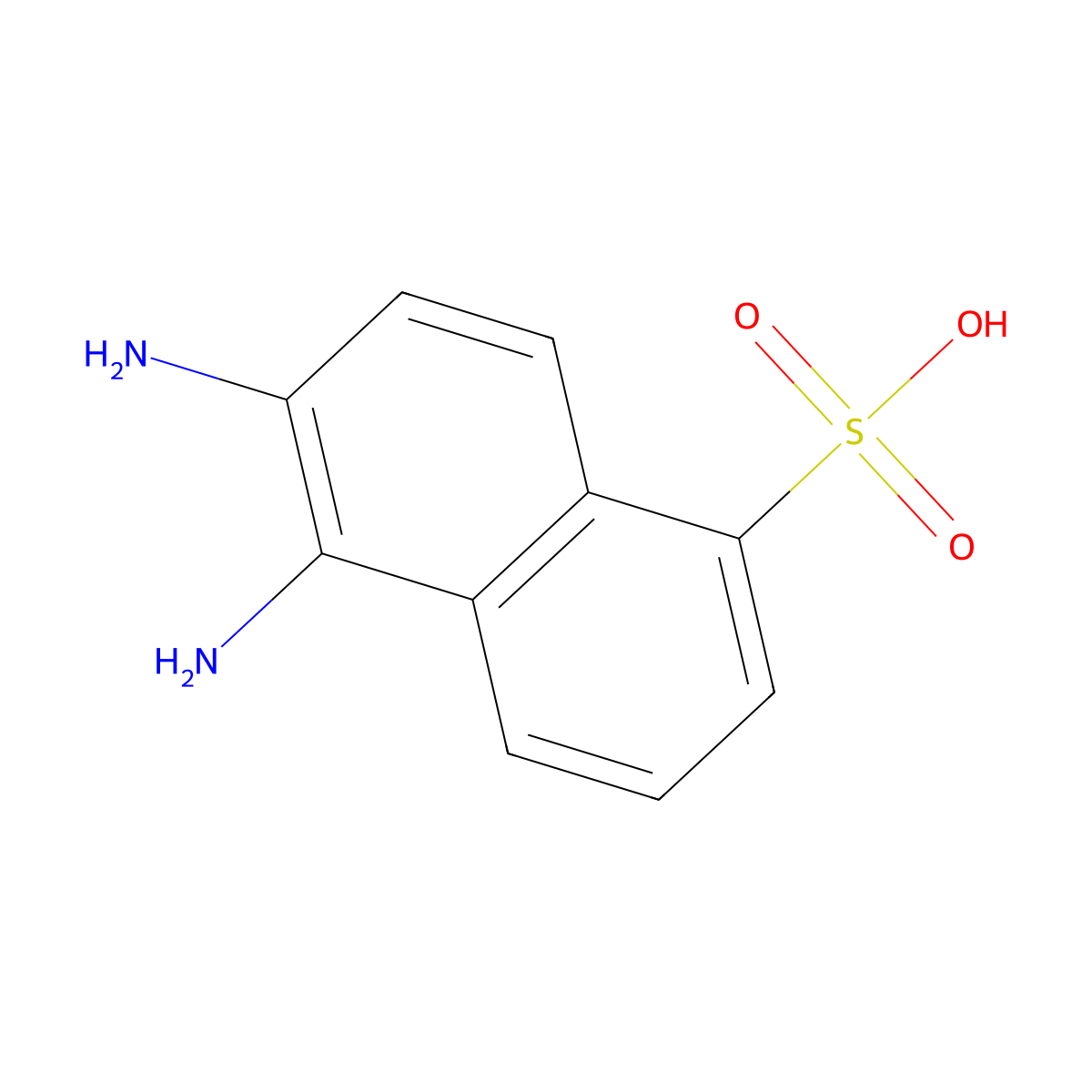 1-Naphthalenesulfonic acid, 5,6-diamino- molecular structure, CAS 84-92-4