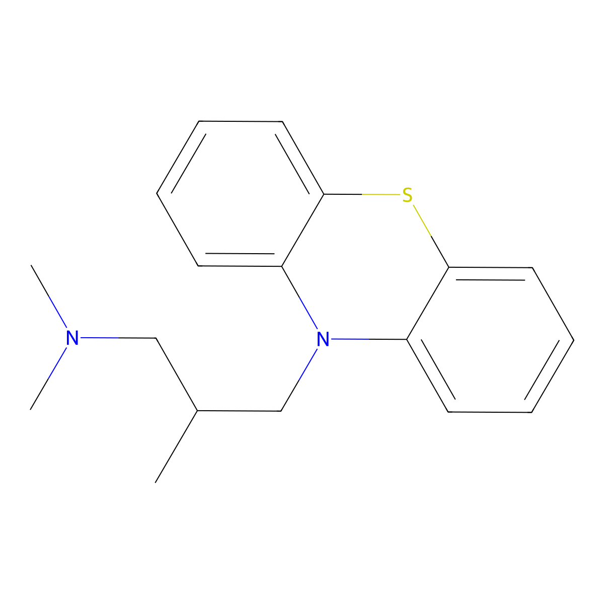 (+-)-Trimeprazine molecular structure, CAS 84-96-8