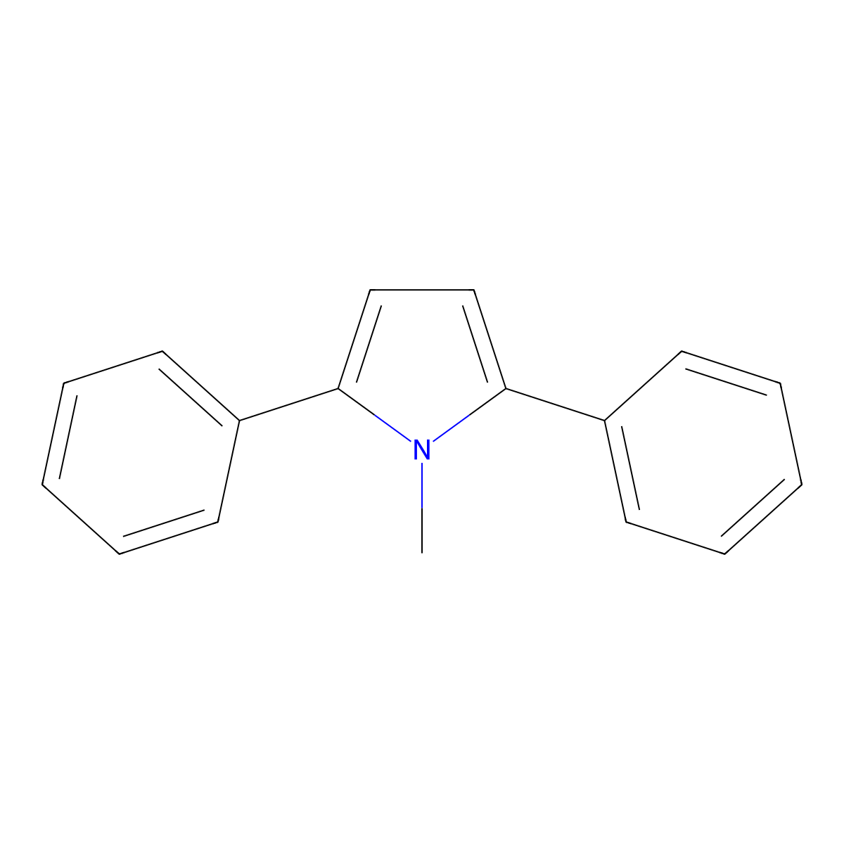 1-Methyl-2,5-diphenylpyrrole molecular structure, CAS 840-04-0