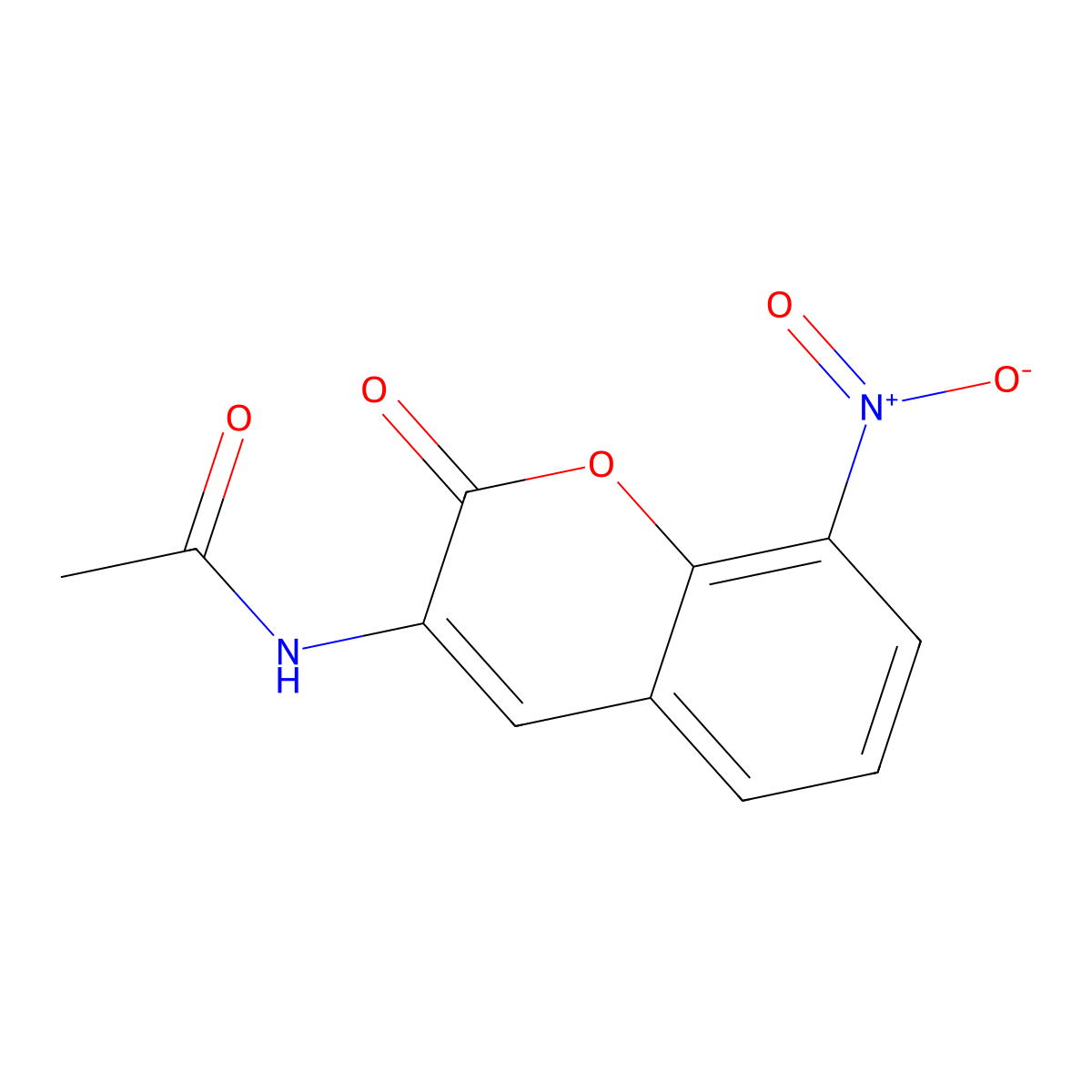 N-(8-Nitro-2-oxo-2H-1-benzopyran-3-yl)acetamide molecular structure, CAS 840-05-1