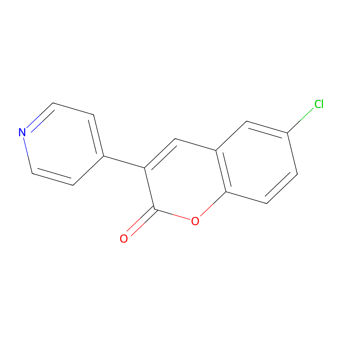Coumarin, 6-chloro-3-(4-pyridyl)- molecular structure, CAS 840-32-4