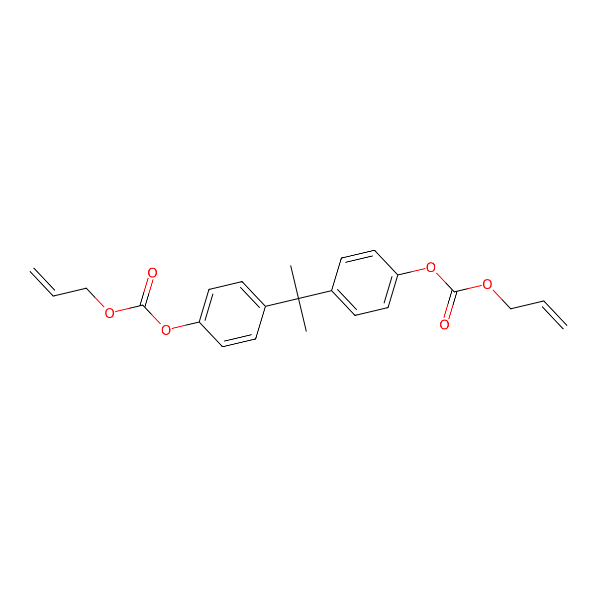 Carbonic acid, C,C'-[(1-methylethylidene)di-4,1-phenylene] C,C'-di-2-propen-1-yl ester molecular structure, CAS 84000-75-9