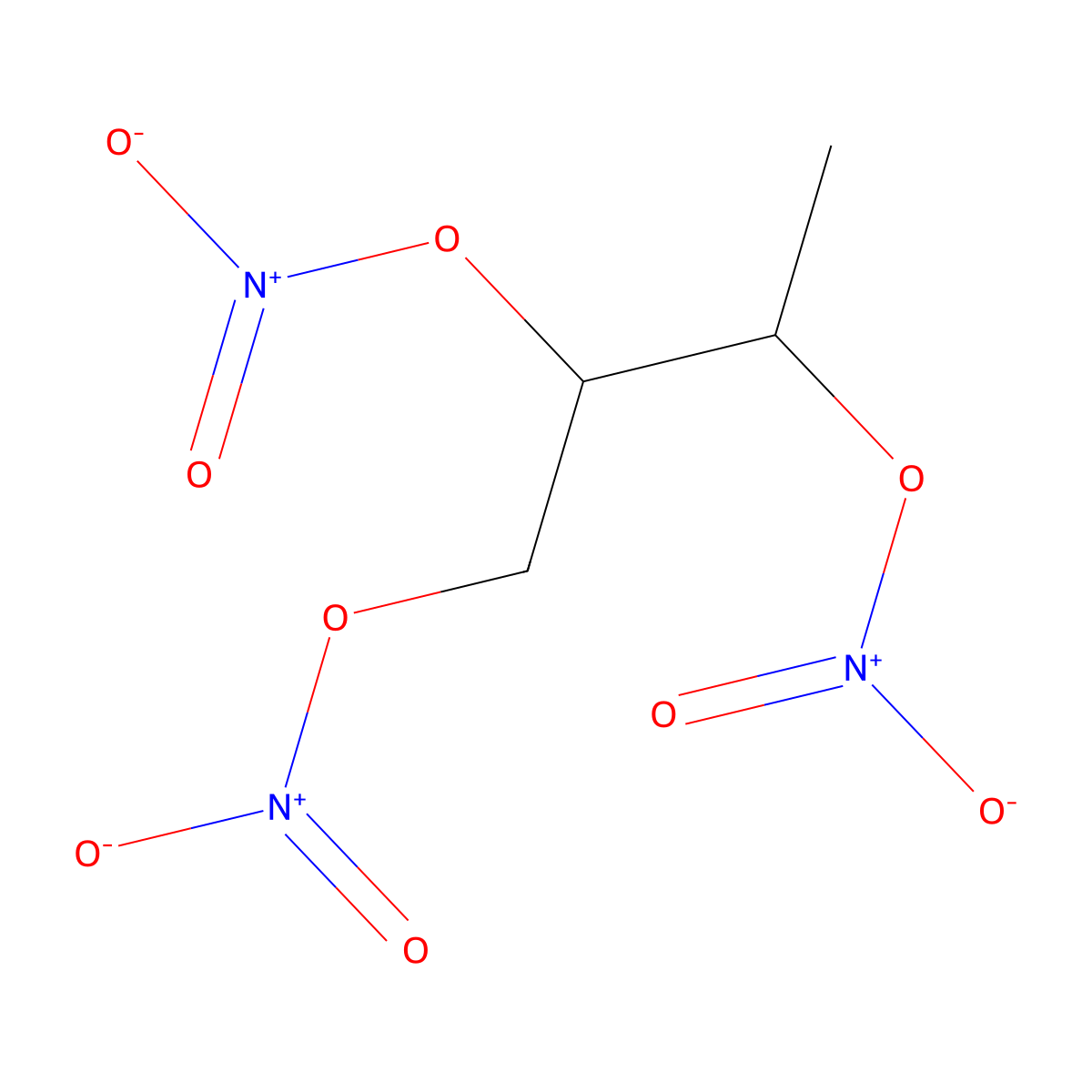 Butane-1,2,3-triyl trinitrate molecular structure, CAS 84002-64-2