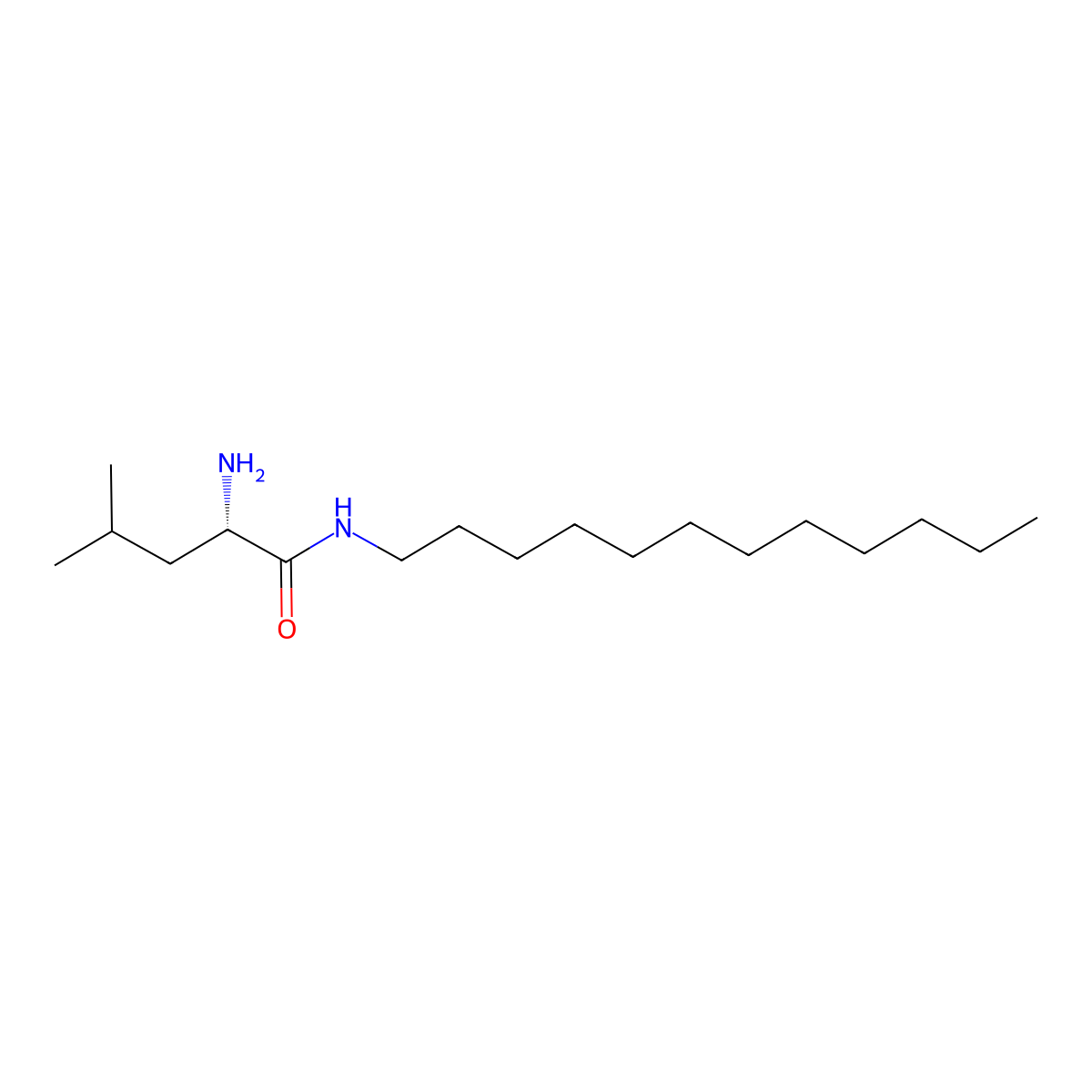 Pentanamide, 2-amino-N-dodecyl-4-methyl-, (2S)- molecular structure, CAS 84005-00-5