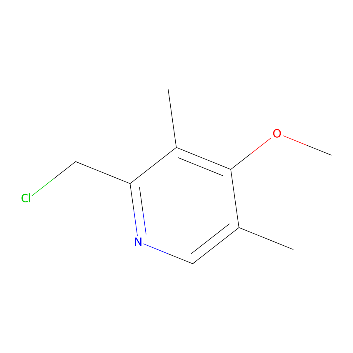 2-(Chloromethyl)-4-methoxy-3,5-dimethylpyridine molecular structure, CAS 84006-10-0