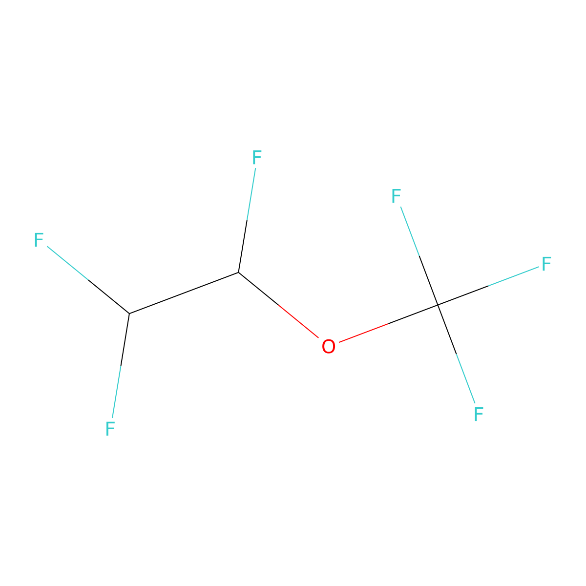 1,2,2-Trifluoroethyl trifluoromethyl ether molecular structure, CAS 84011-06-3