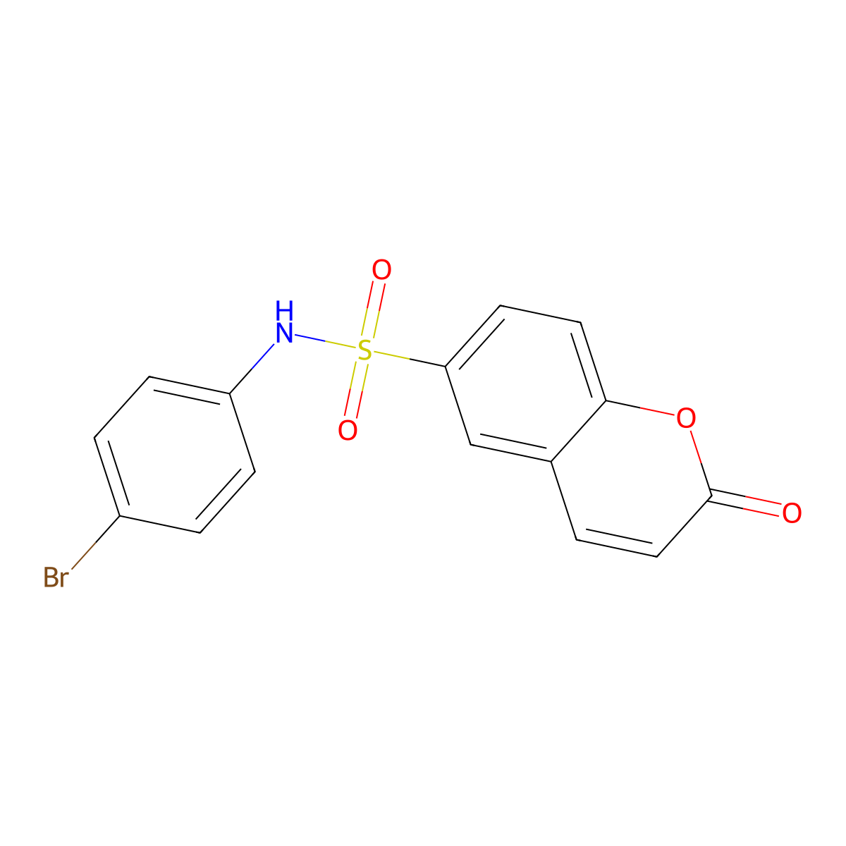 N-(4-bromophenyl)-2-oxo-2H-chromene-6-sulfonamide molecular structure, CAS 84015-76-9