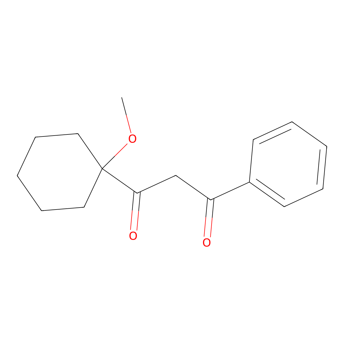 1-(1-Methoxycyclohexyl)-3-phenylpropane-1,3-dione molecular structure, CAS 84022-45-7