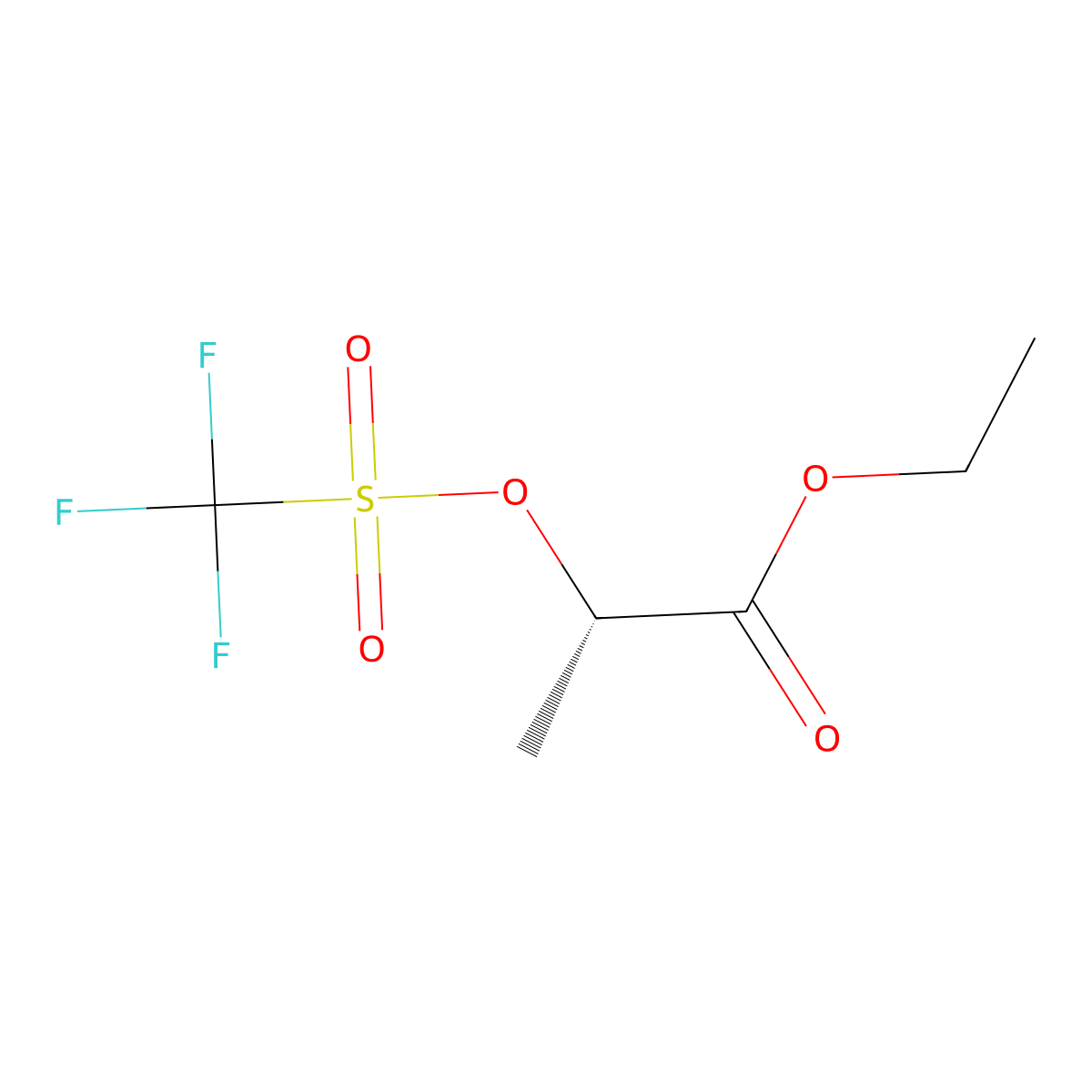 Ethyl (S)-2-(trifluoromethylsulfonyloxy)propionate molecular structure, CAS 84028-88-6