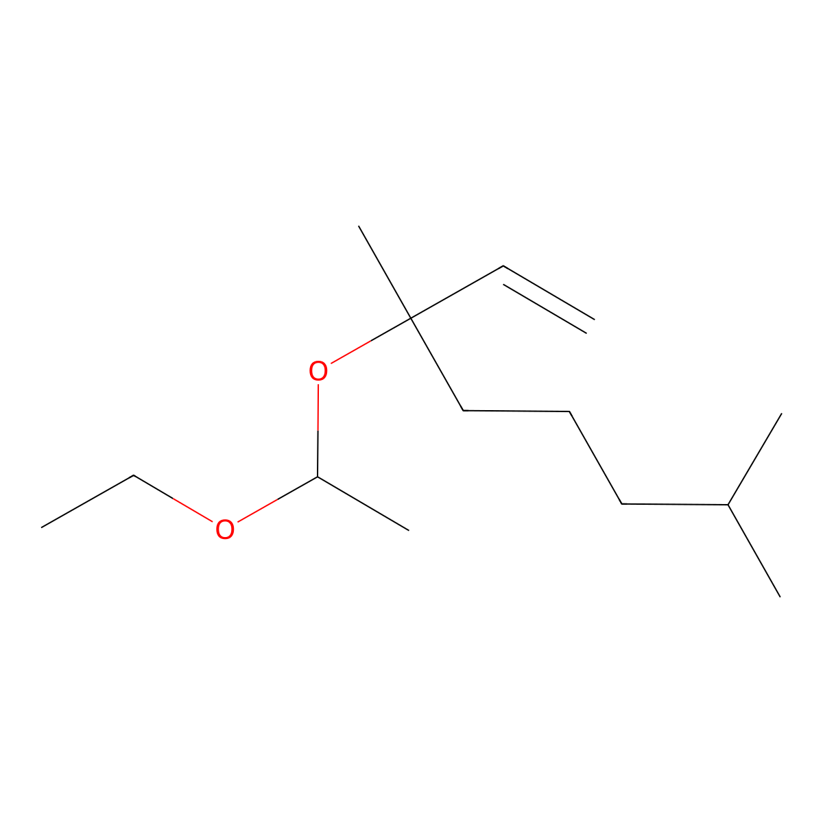 1-Octene, 3-(1-ethoxyethoxy)-3,7-dimethyl- molecular structure, CAS 84029-93-6