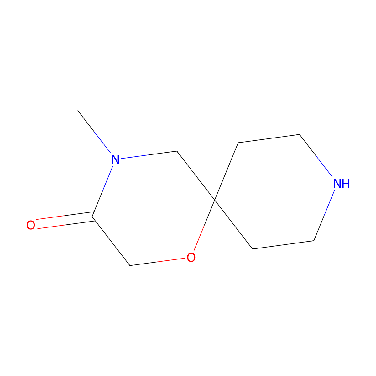 4-Methyl-1-oxa-4,9-diazaspiro[5.5]undecan-3-one molecular structure, CAS 84033-75-0