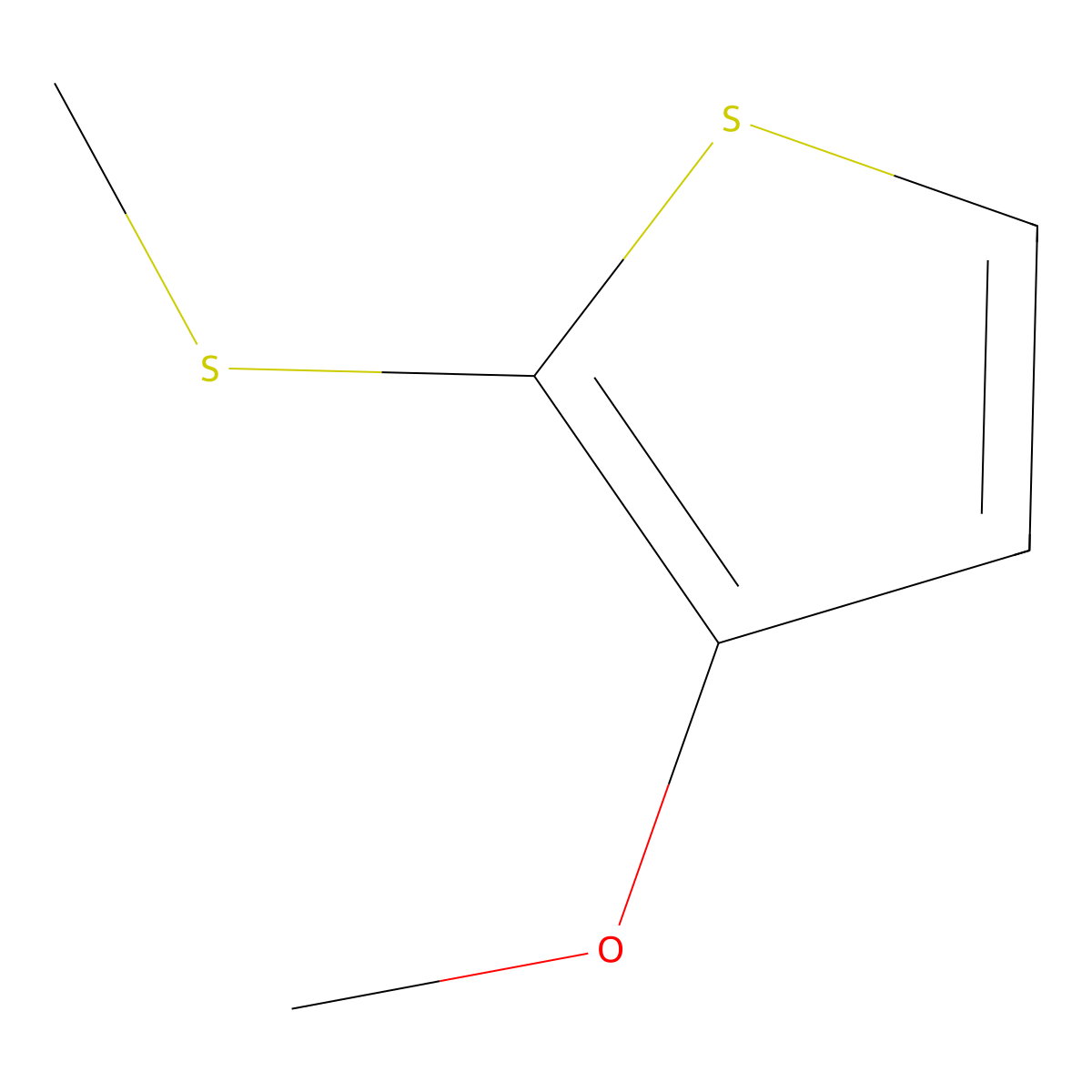 Thiophene, 3-methoxy-2-(methylthio)- molecular structure, CAS 84034-32-2