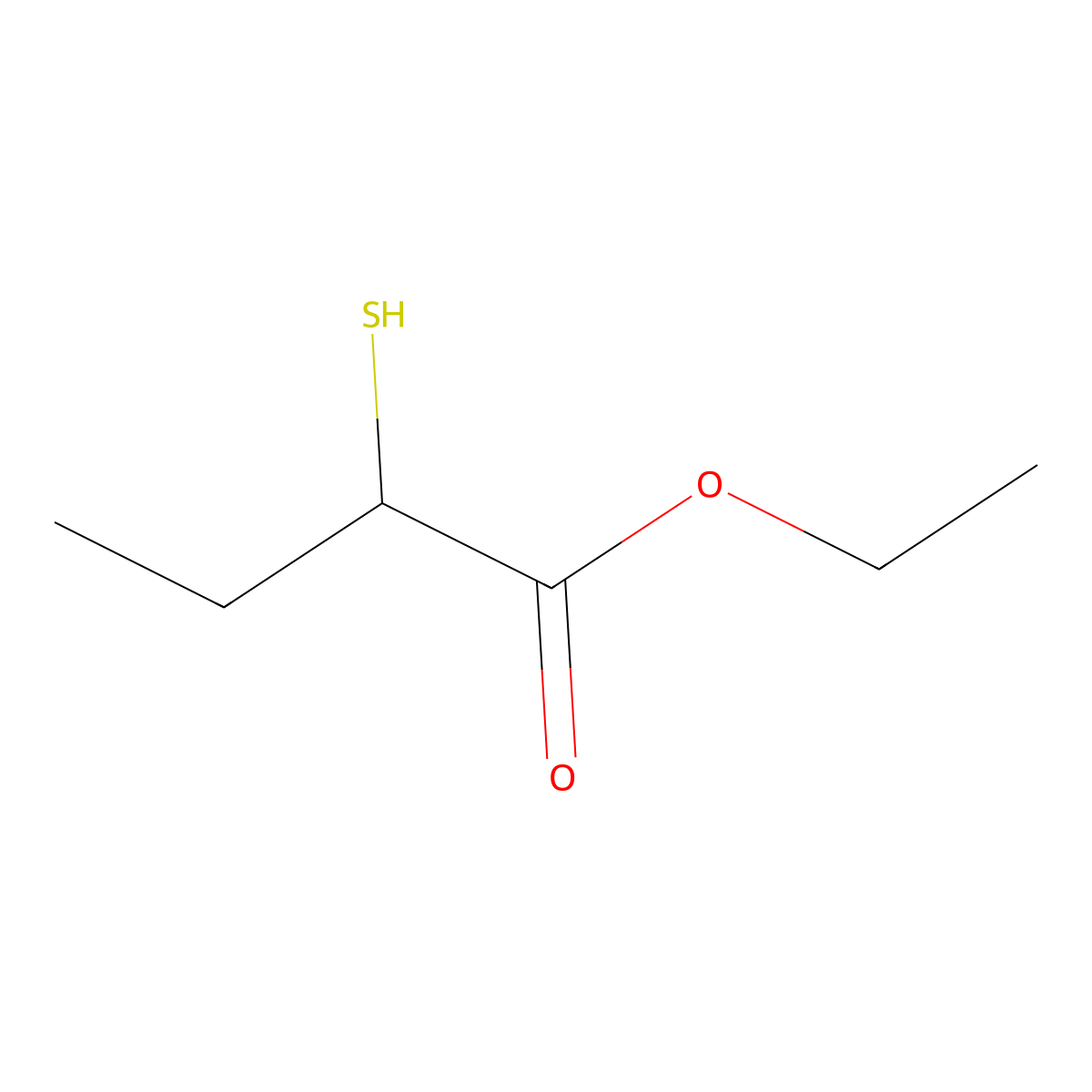 Ethyl 2-sulfanylbutanoate molecular structure, CAS 84040-14-2