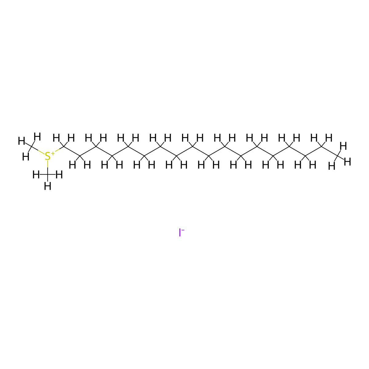 Dimethyl(octadecyl)sulfanium iodide molecular structure, CAS 84040-81-3