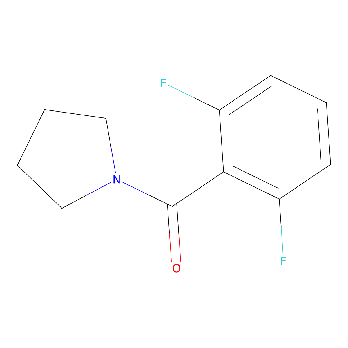 1-(2,6-Difluorobenzoyl)pyrrolidine molecular structure, CAS 84044-77-9